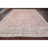 Antique Distressed Floral Tabriz Persian Area Rug Wool Hand-knotted - 9'9" x 13'1"