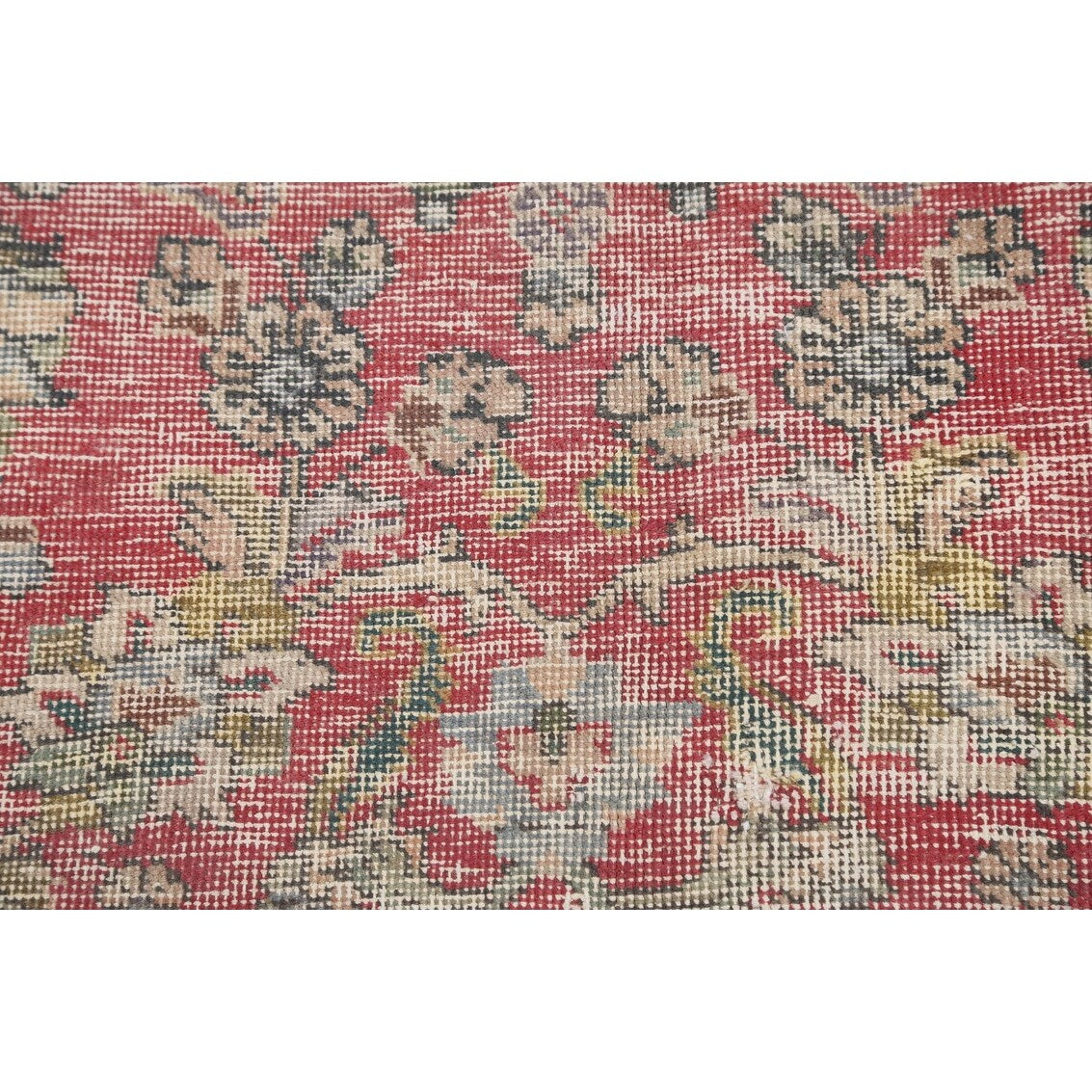 Antique Distressed Floral Tabriz Persian Area Rug Wool Hand-knotted - 9'9" x 13'1"