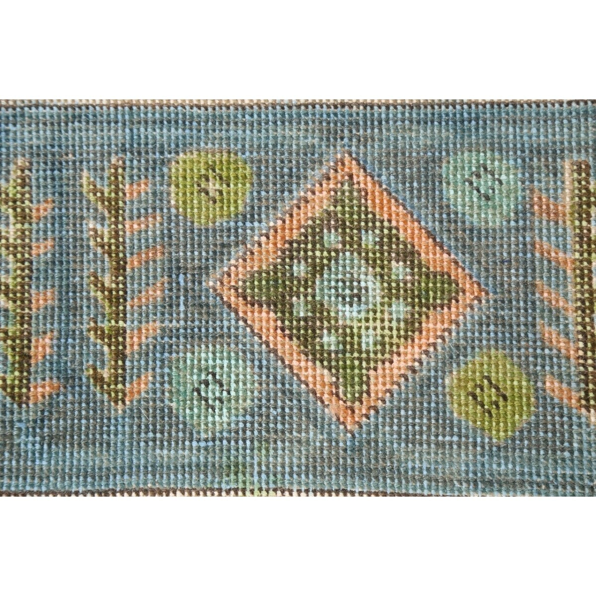 Antique Distressed Geometric Persian Tabriz Wool Area Rug Hand-knotted - 9'6" x 12'8"