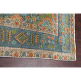 Antique Distressed Geometric Persian Tabriz Wool Area Rug Hand-knotted - 9'6" x 12'8"