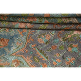 Antique Distressed Geometric Persian Tabriz Wool Area Rug Hand-knotted - 9'6" x 12'8"