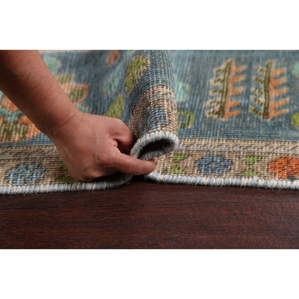 Antique Distressed Geometric Persian Tabriz Wool Area Rug Hand-knotted - 9'6" x 12'8"