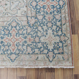 Antique Distressed Muted Floral Kerman Persian Area Rug Handmade - 9'7" x 13'1"