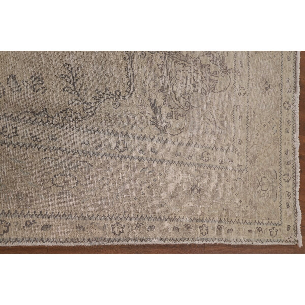 Antique Distressed Tabriz Persian Area Rug Hand-knotted Wool Carpet - 6'7" x 9'8"