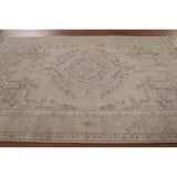 Antique Distressed Tabriz Persian Area Rug Hand-knotted Wool Carpet - 6'7" x 9'8"