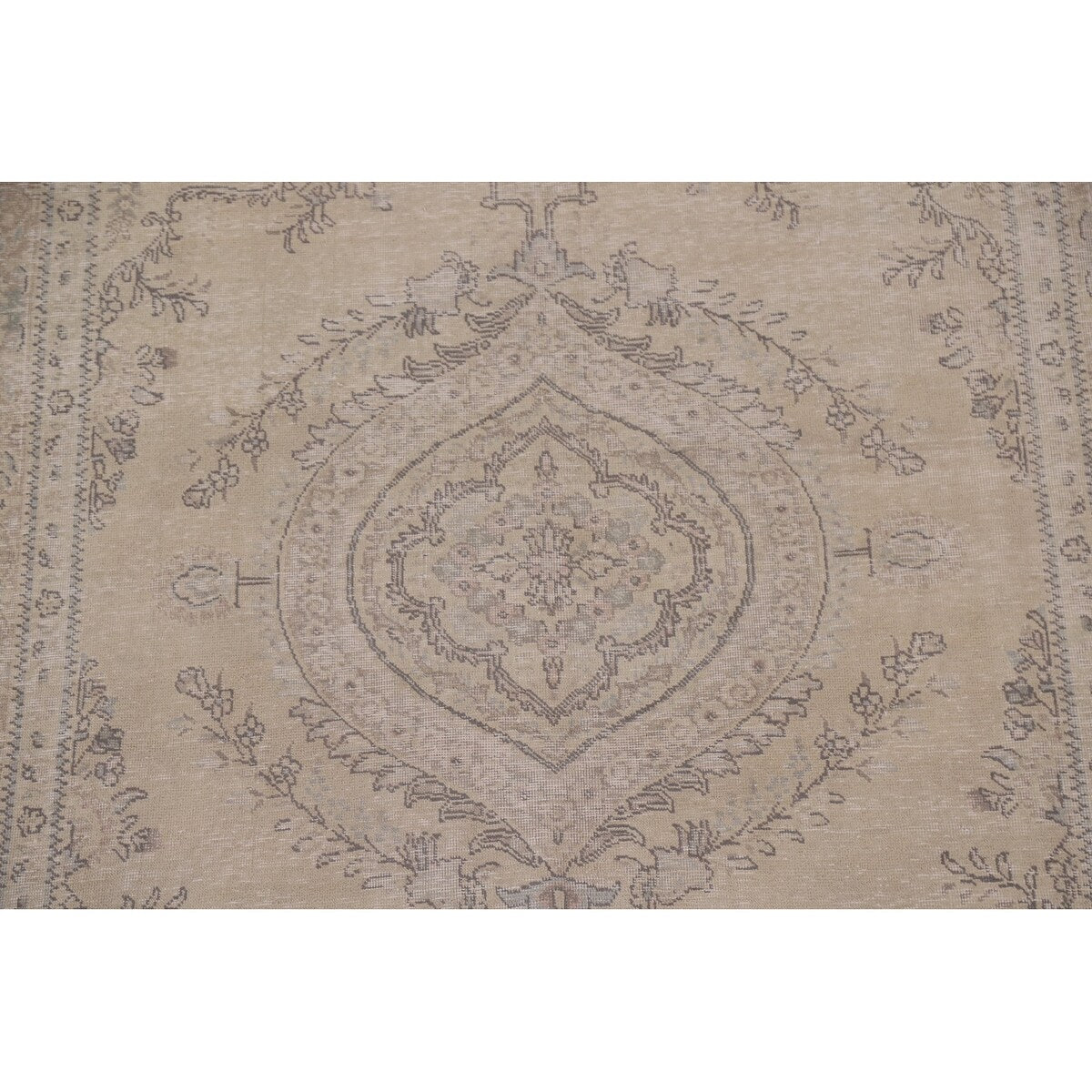 Antique Distressed Tabriz Persian Area Rug Hand-knotted Wool Carpet - 6'7" x 9'8"