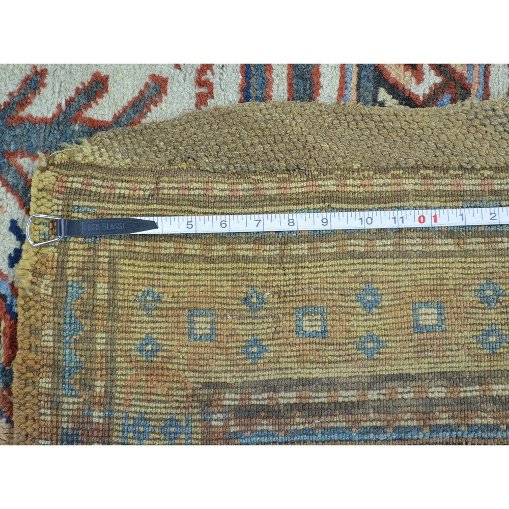 Antique Eagle Kazak Caucasian Design Wide Runner Rug