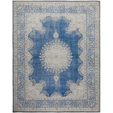 Antique Floral Open Field Kerman Persian Distressed Area Rug Handmade - 9'10" x 13'3"