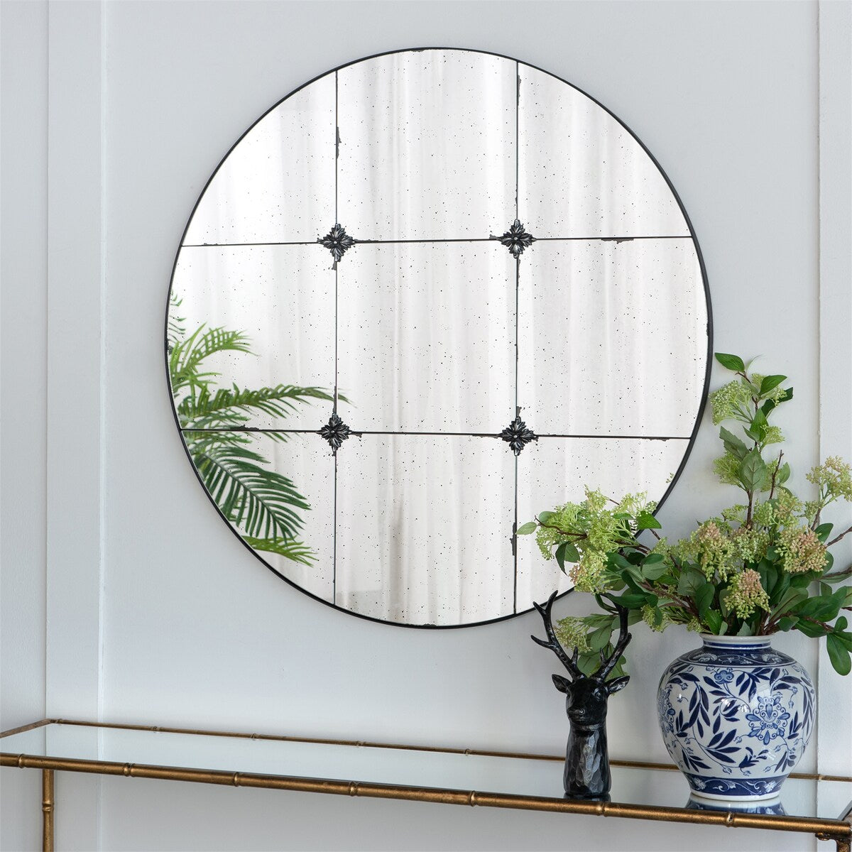 Antique Glass Panel Mirror