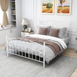 Antique Graceful Dark Bronze Victorian Iron Bed