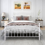 Antique Graceful Dark Bronze Victorian Iron Bed