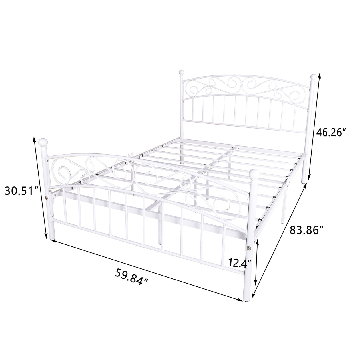 Antique Graceful Dark Bronze Victorian Iron Bed