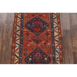 Antique Handmade Wool Traditional Bidjar Halvaei Persian Rug Tribal - 9'1" x 4'3" runner