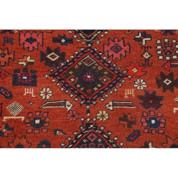 Antique Handmade Wool Traditional Bidjar Halvaei Persian Rug Tribal - 9'1" x 4'3" runner