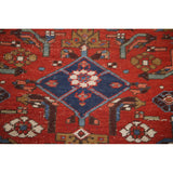 Antique Heriz Bakhshayesh Persian Runner Rug Red Handmade Wool Carpet - 3'4"x 11'0"