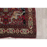 Antique Isfahan Floral Hand Knotted Wool Oriental Persian Area Rug - 7'0" x 4'4"