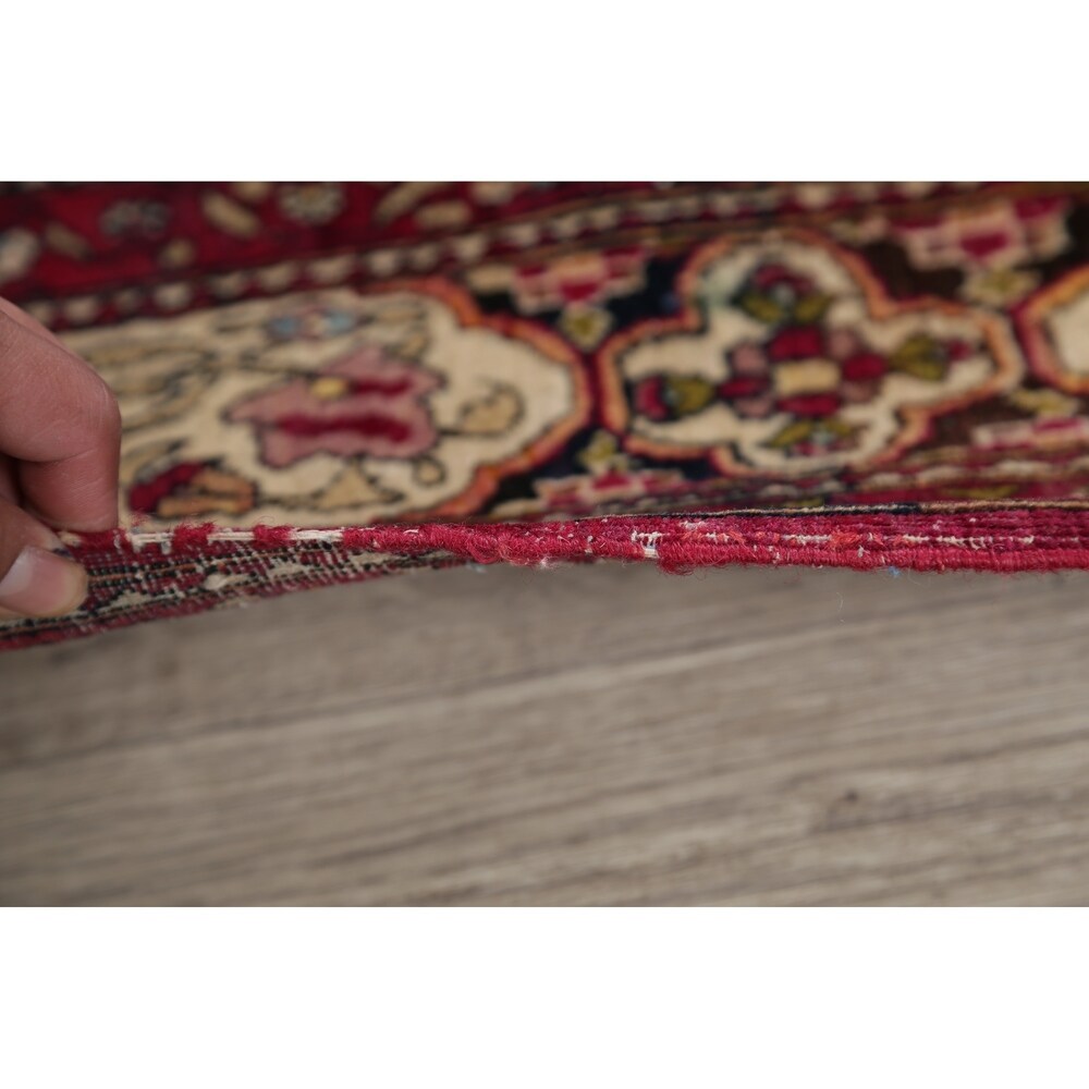 Antique Isfahan Floral Hand Knotted Wool Oriental Persian Area Rug - 7'0" x 4'4"