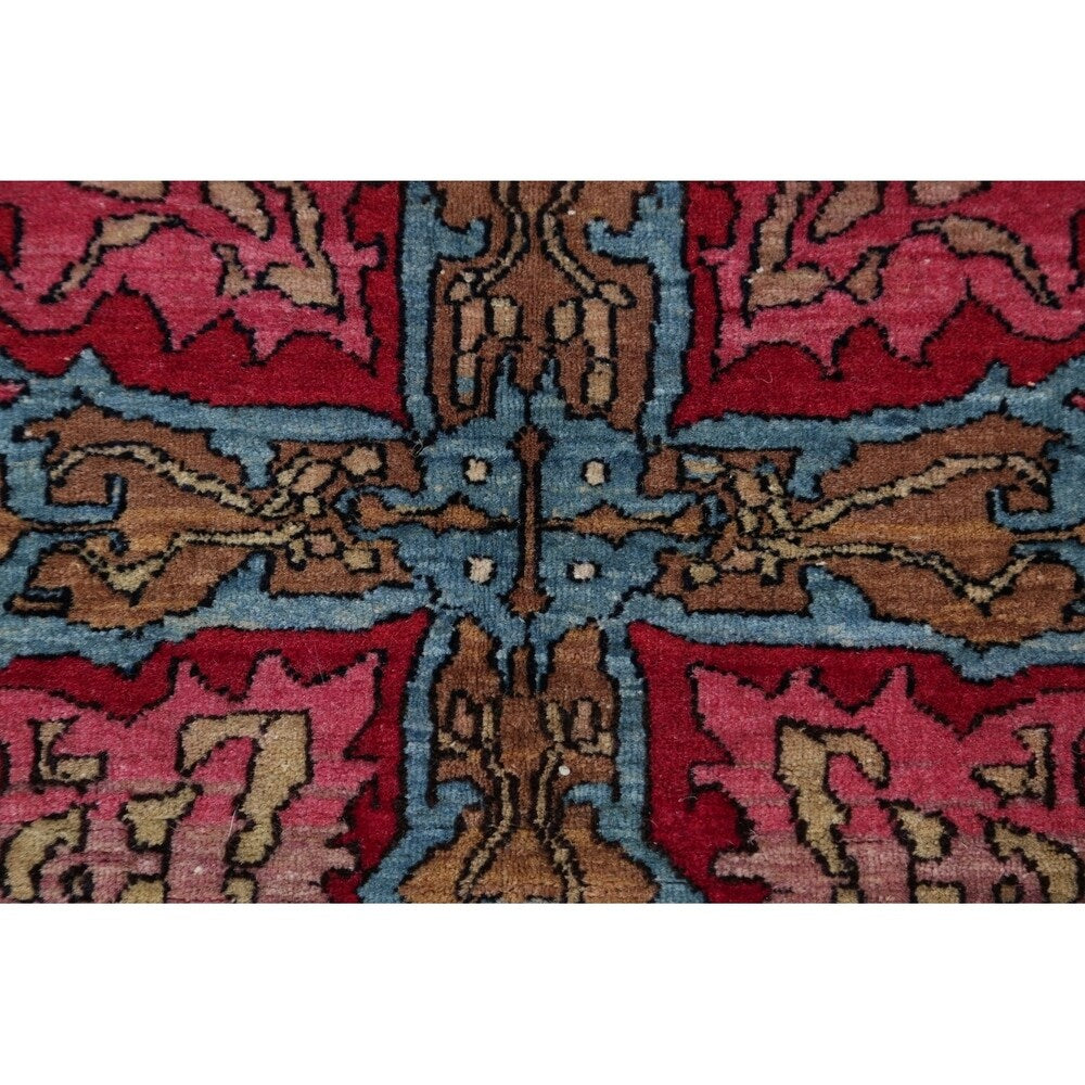 Antique Isfahan Floral Hand Knotted Wool Oriental Persian Area Rug - 7'0" x 4'4"