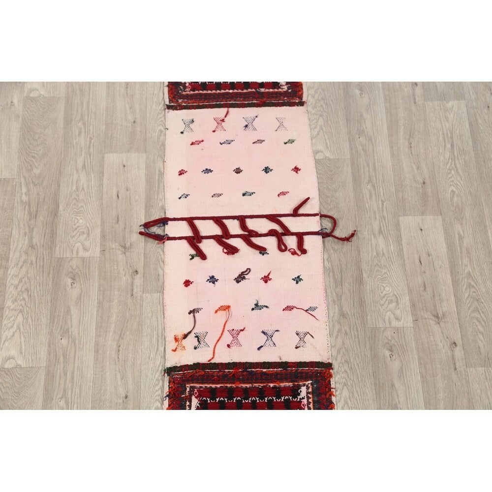 Antique Kilim Geometric Hand Made Wool Persian Rug - 6'5" x 1'9" Runner