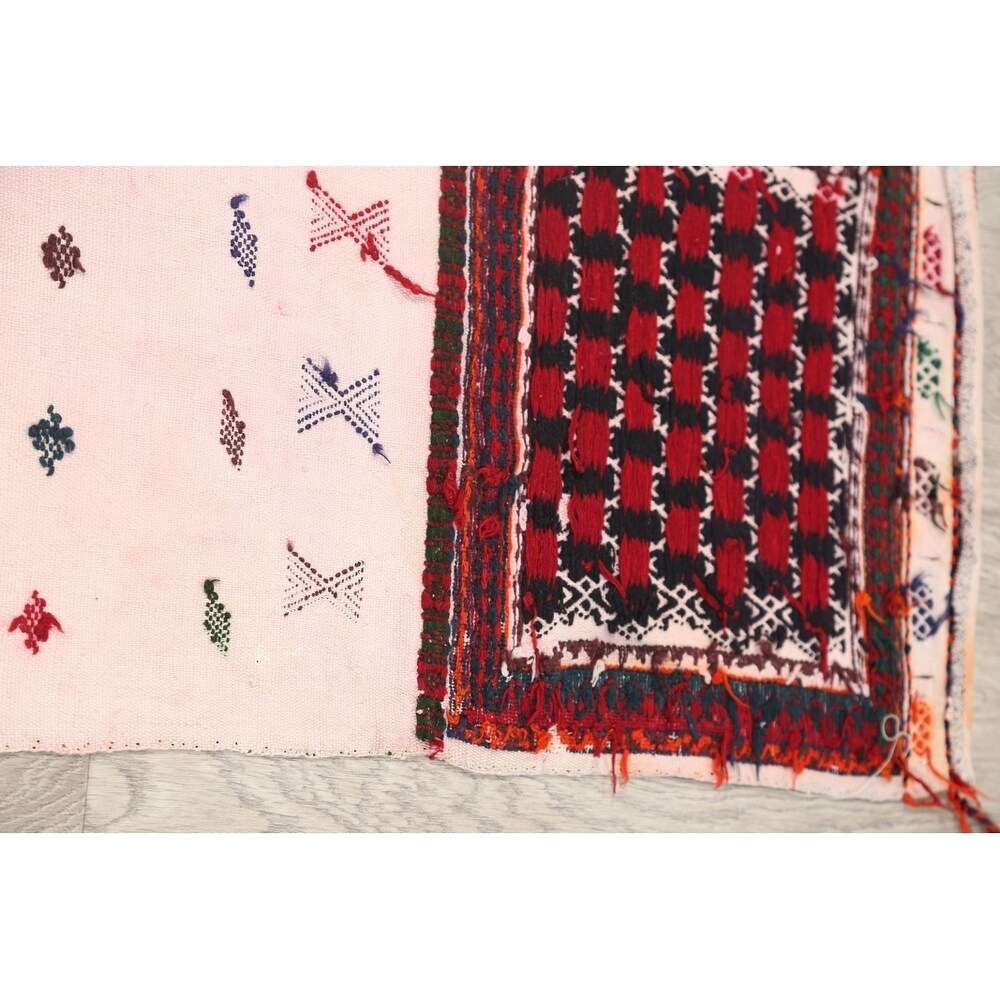 Antique Kilim Geometric Hand Made Wool Persian Rug - 6'5" x 1'9" Runner