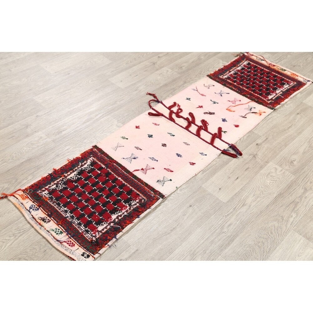 Antique Kilim Geometric Hand Made Wool Persian Rug - 6'5" x 1'9" Runner