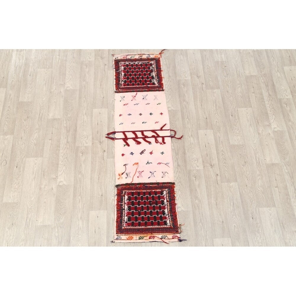 Antique Kilim Geometric Hand Made Wool Persian Rug - 6'5" x 1'9" Runner