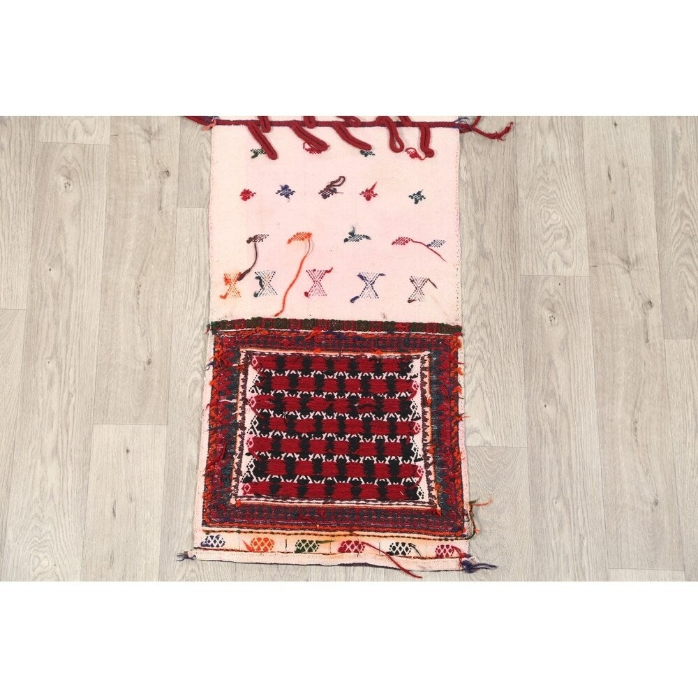 Antique Kilim Geometric Hand Made Wool Persian Rug - 6'5" x 1'9" Runner