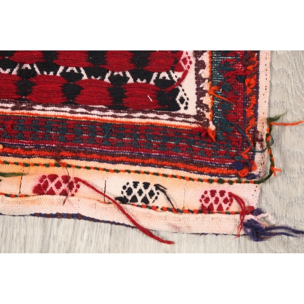 Antique Kilim Geometric Hand Made Wool Persian Rug - 6'5" x 1'9" Runner