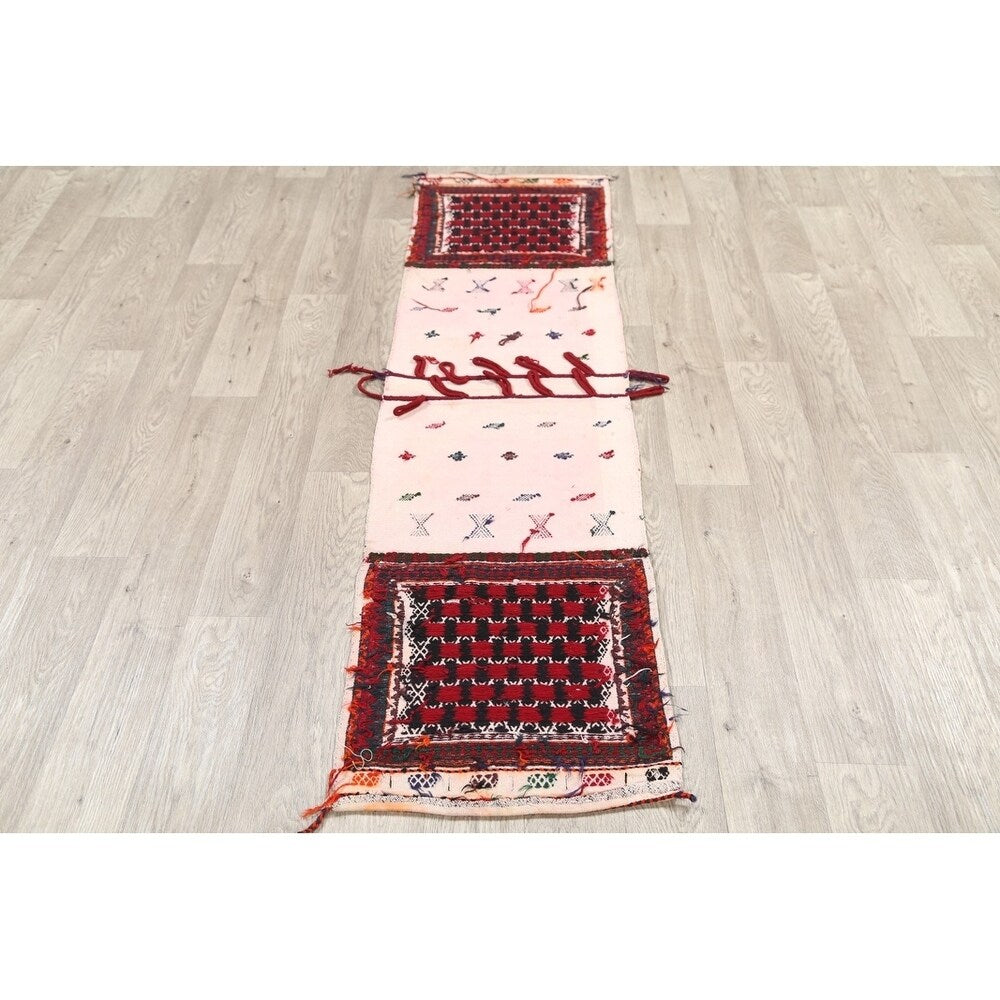 Antique Kilim Geometric Hand Made Wool Persian Rug - 6'5" x 1'9" Runner