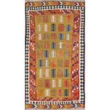 Gracewood Hollow Harutunian Kilim Blend Woven Tribal Hand Woven Wool Rug - 7'6" x 4'1"