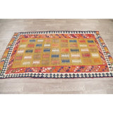 Gracewood Hollow Harutunian Kilim Blend Woven Tribal Hand Woven Wool Rug - 7'6" x 4'1"