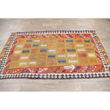 Gracewood Hollow Harutunian Kilim Blend Woven Tribal Hand Woven Wool Rug - 7'6" x 4'1"