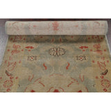 Antique Look Vegetable Dye Floral Oushak Turkish Oriental Rug Handmade - 2' 10" x 11' 10" Runner