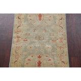 Antique Look Vegetable Dye Floral Oushak Turkish Oriental Rug Handmade - 2' 10" x 11' 10" Runner