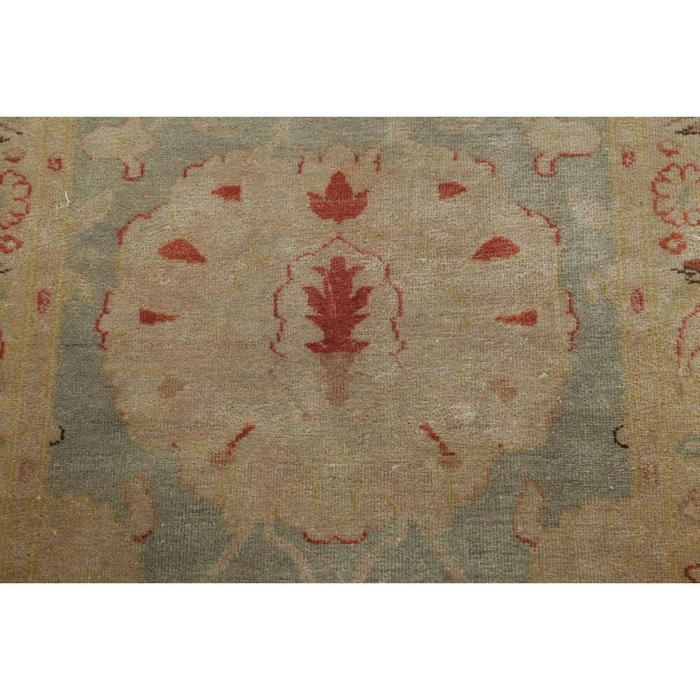 Antique Look Vegetable Dye Floral Oushak Turkish Oriental Rug Handmade - 2' 10" x 11' 10" Runner
