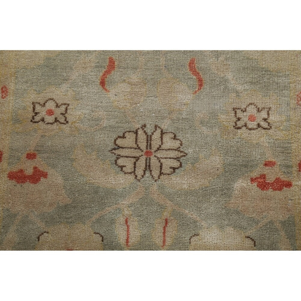 Antique Look Vegetable Dye Floral Oushak Turkish Oriental Rug Handmade - 2' 10" x 11' 10" Runner