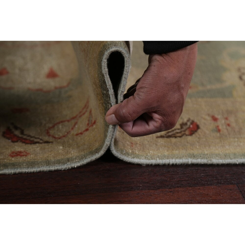 Antique Look Vegetable Dye Floral Oushak Turkish Oriental Rug Handmade - 2' 10" x 11' 10" Runner