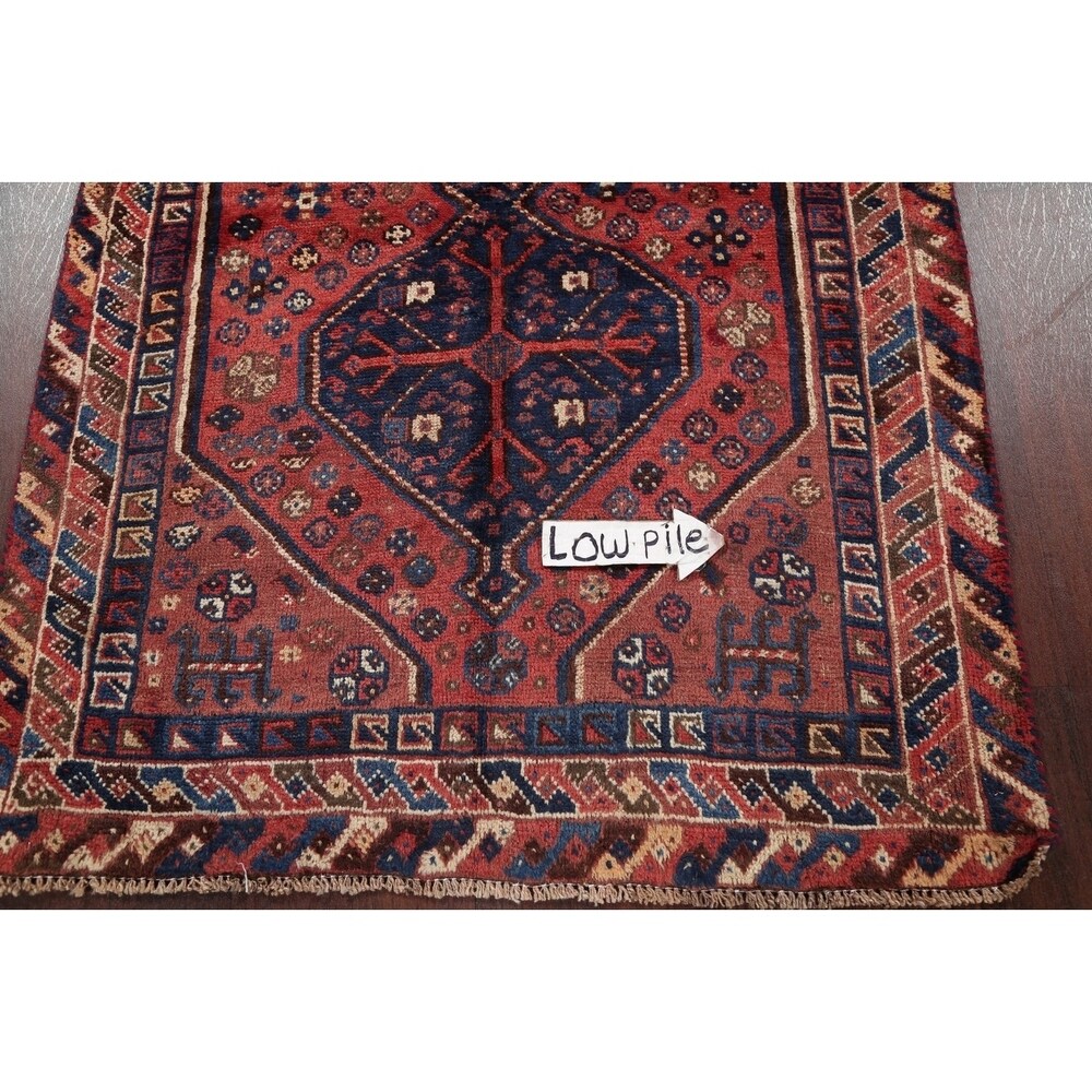 Antique Lori Tribal Geometric Handmade Wool Persian Oriental Area Rug - 6'8" x 3'8"