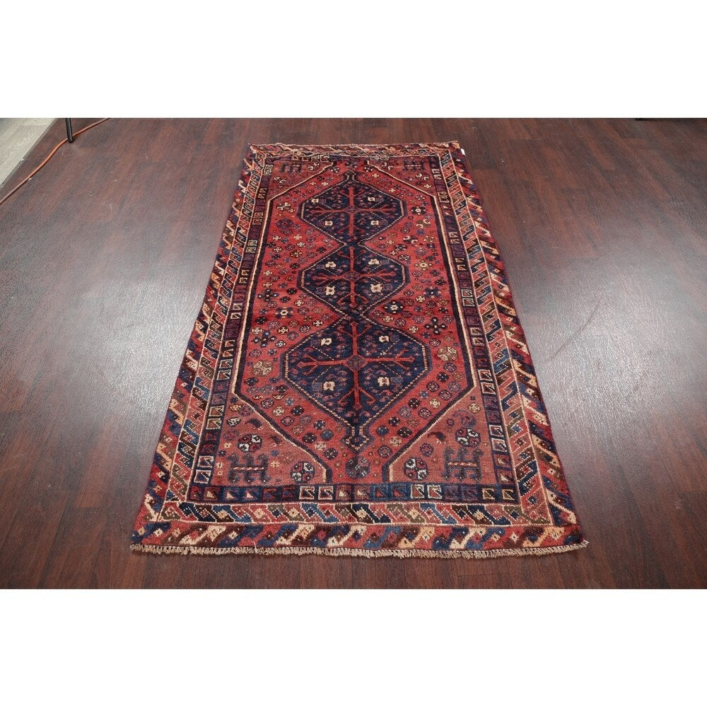 Antique Lori Tribal Geometric Handmade Wool Persian Oriental Area Rug - 6'8" x 3'8"