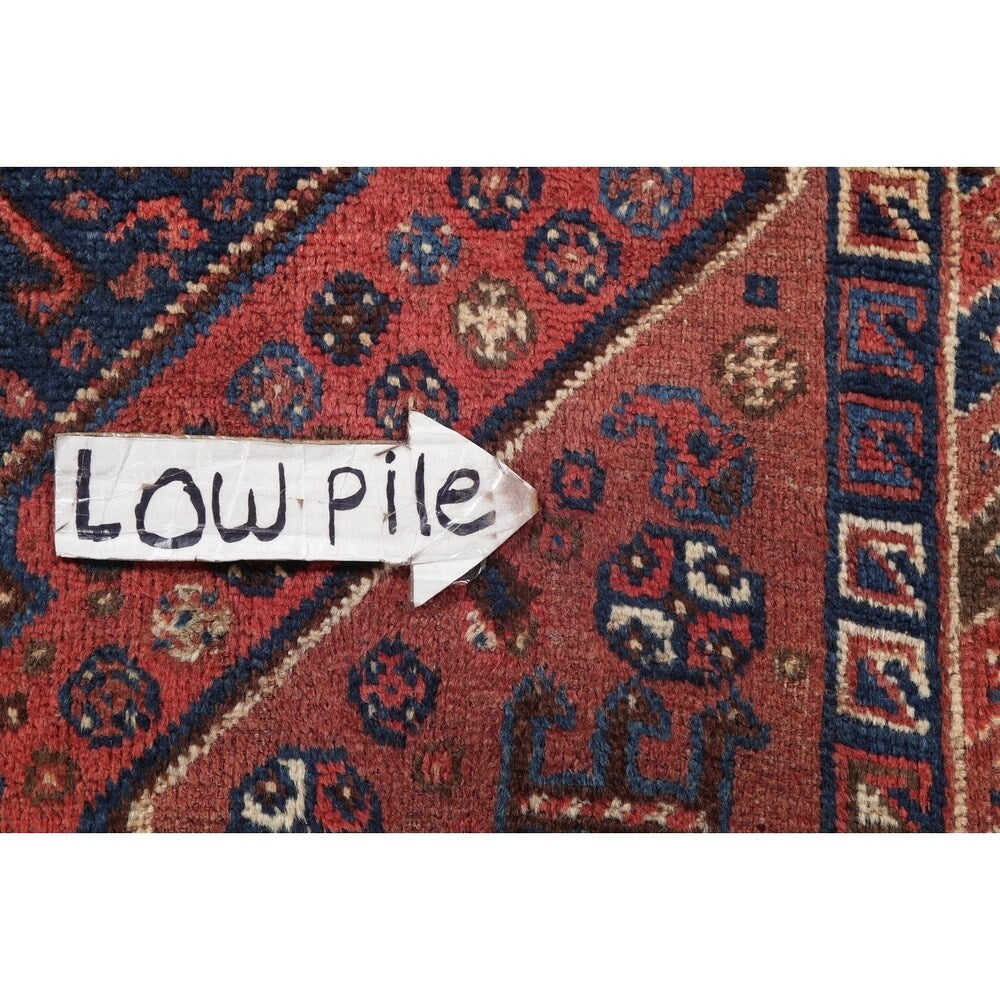 Antique Lori Tribal Geometric Handmade Wool Persian Oriental Area Rug - 6'8" x 3'8"