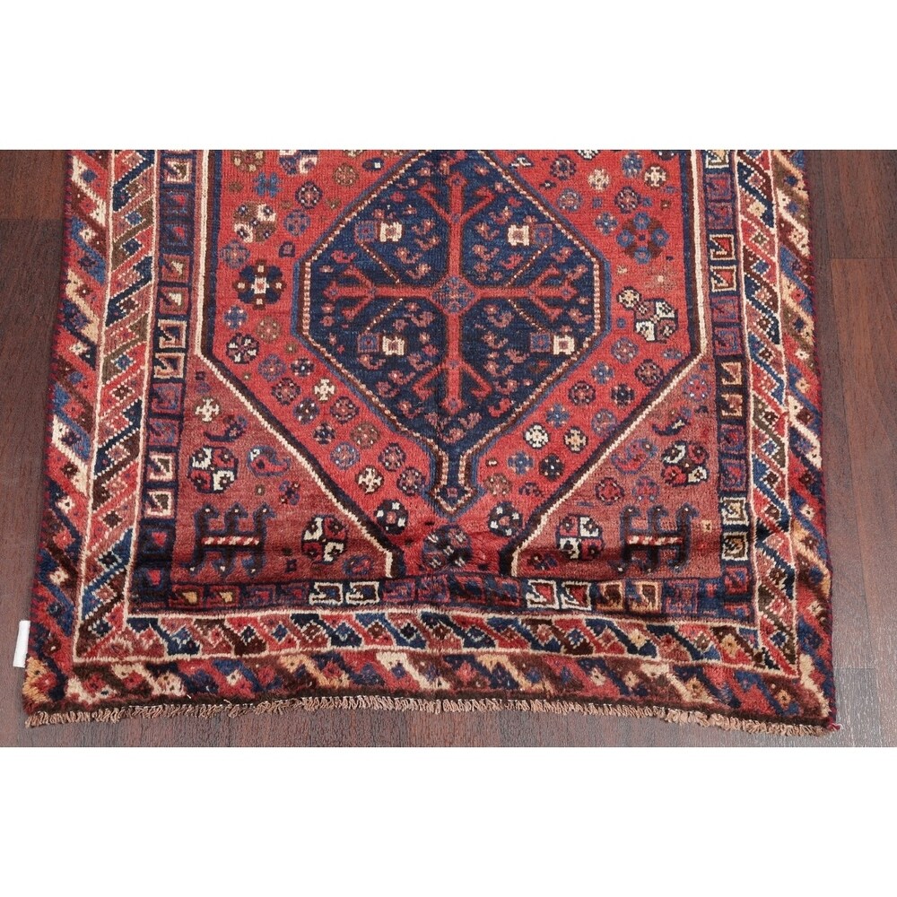 Antique Lori Tribal Geometric Handmade Wool Persian Oriental Area Rug - 6'8" x 3'8"