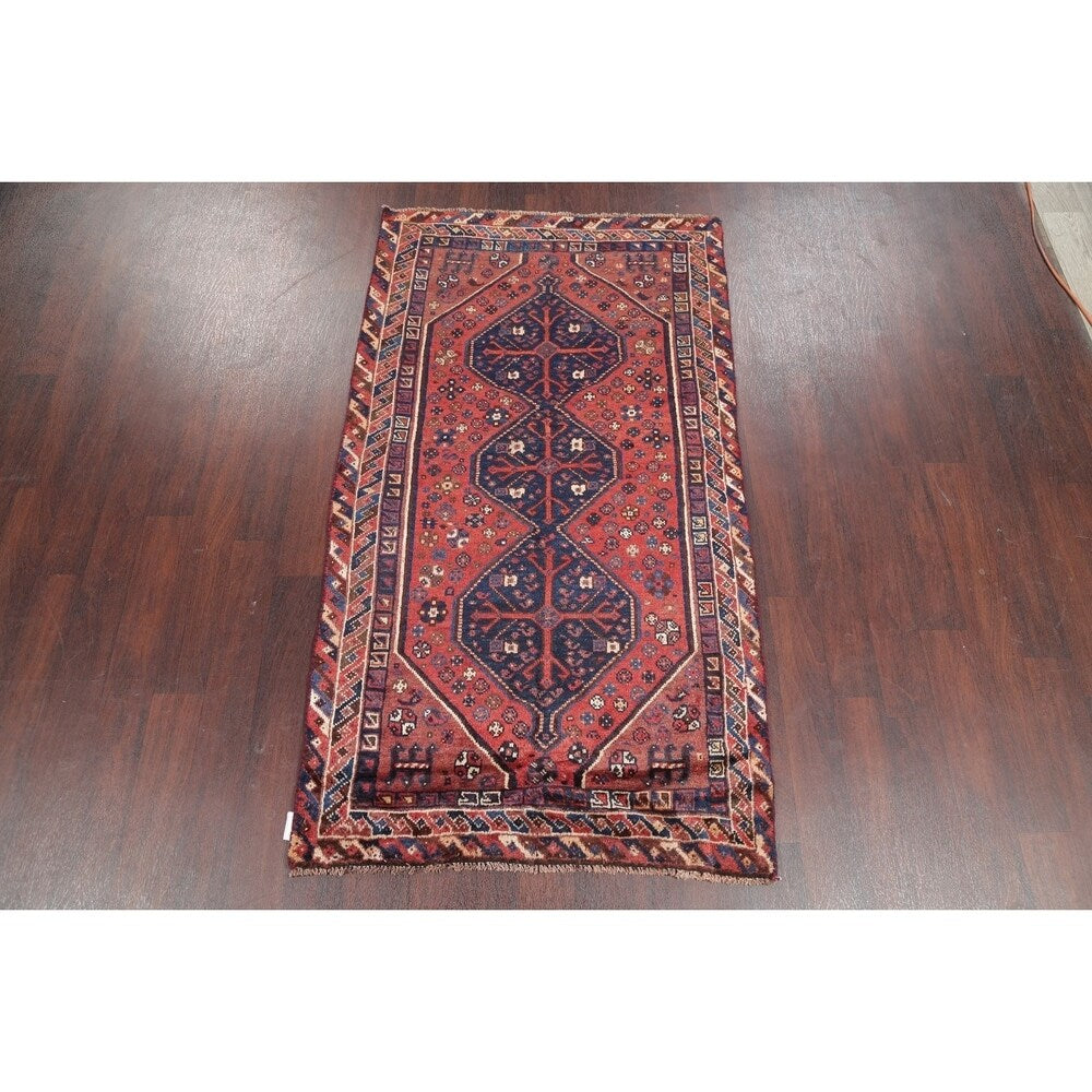 Antique Lori Tribal Geometric Handmade Wool Persian Oriental Area Rug - 6'8" x 3'8"