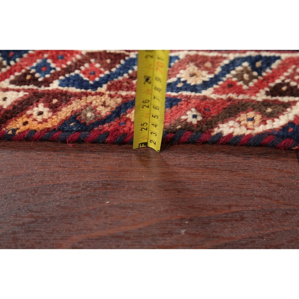 Antique Lori Tribal Geometric Handmade Wool Persian Oriental Area Rug - 6'8" x 3'8"
