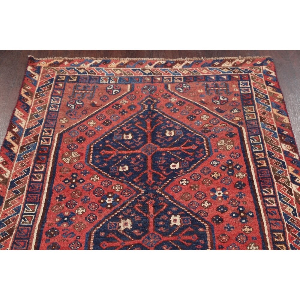 Antique Lori Tribal Geometric Handmade Wool Persian Oriental Area Rug - 6'8" x 3'8"
