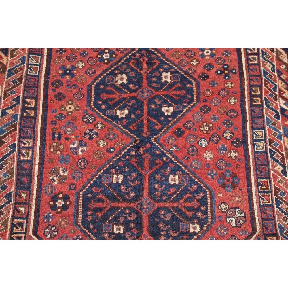 Antique Lori Tribal Geometric Handmade Wool Persian Oriental Area Rug - 6'8" x 3'8"