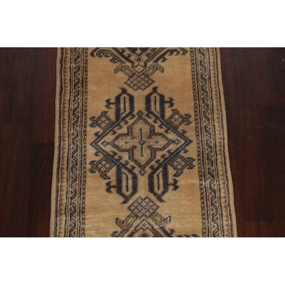 Antique Oushak Turkish Hand Knotted Traditional Oriental Floral Rug - 48'9" x 2'5" runner
