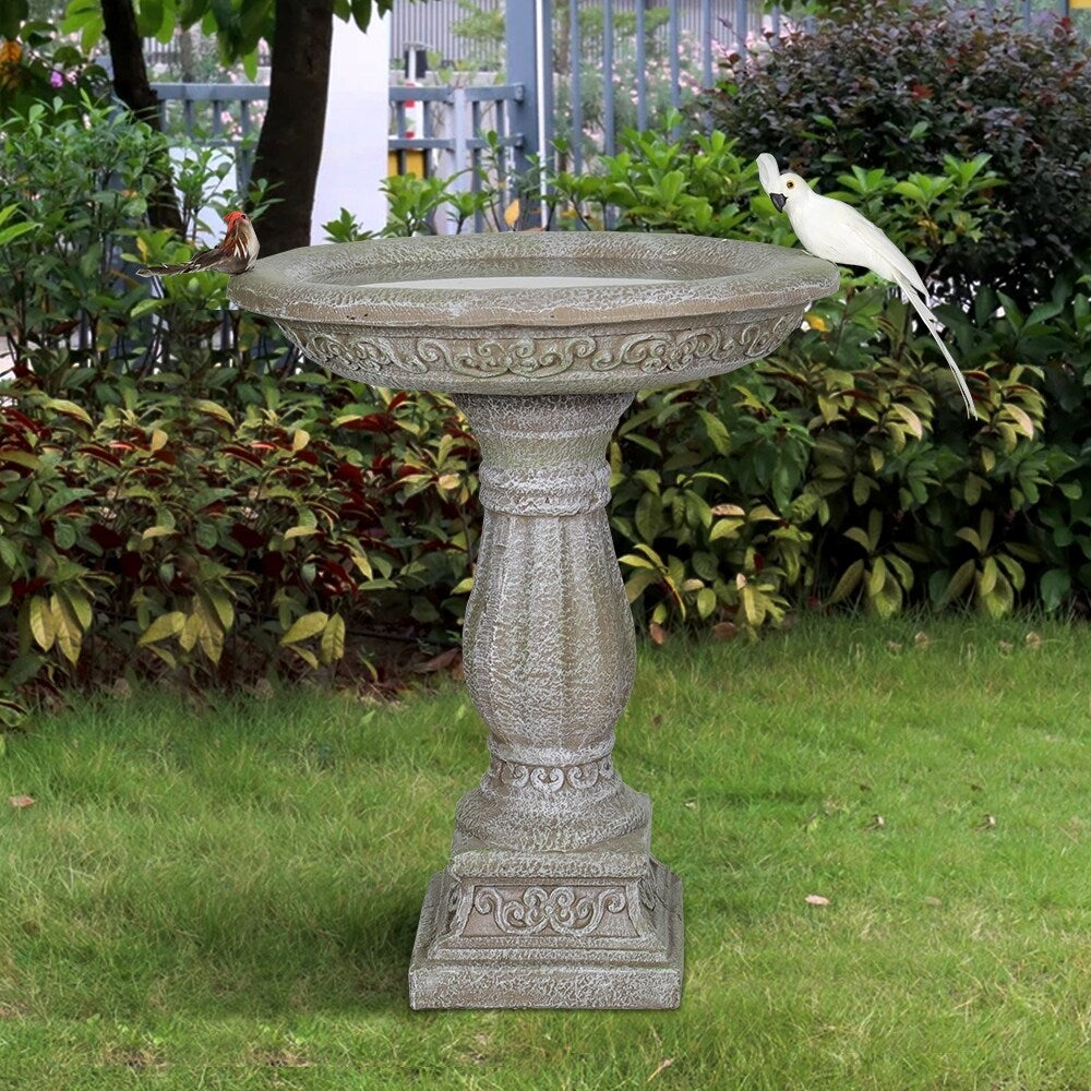 Antique Pedestal Bird Bath, Concrete Bird Baths for Garden Yard Decor