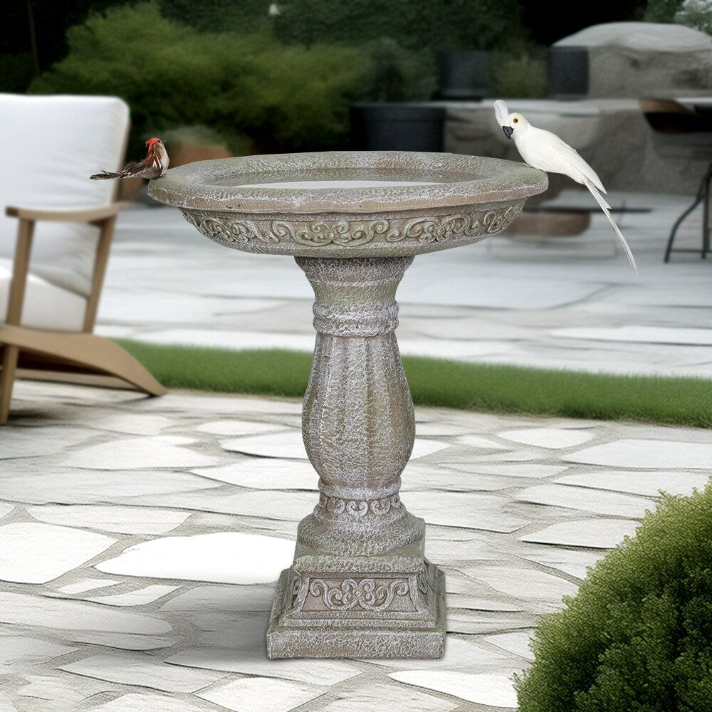 Antique Pedestal Bird Bath, Concrete Bird Baths for Garden Yard Decor
