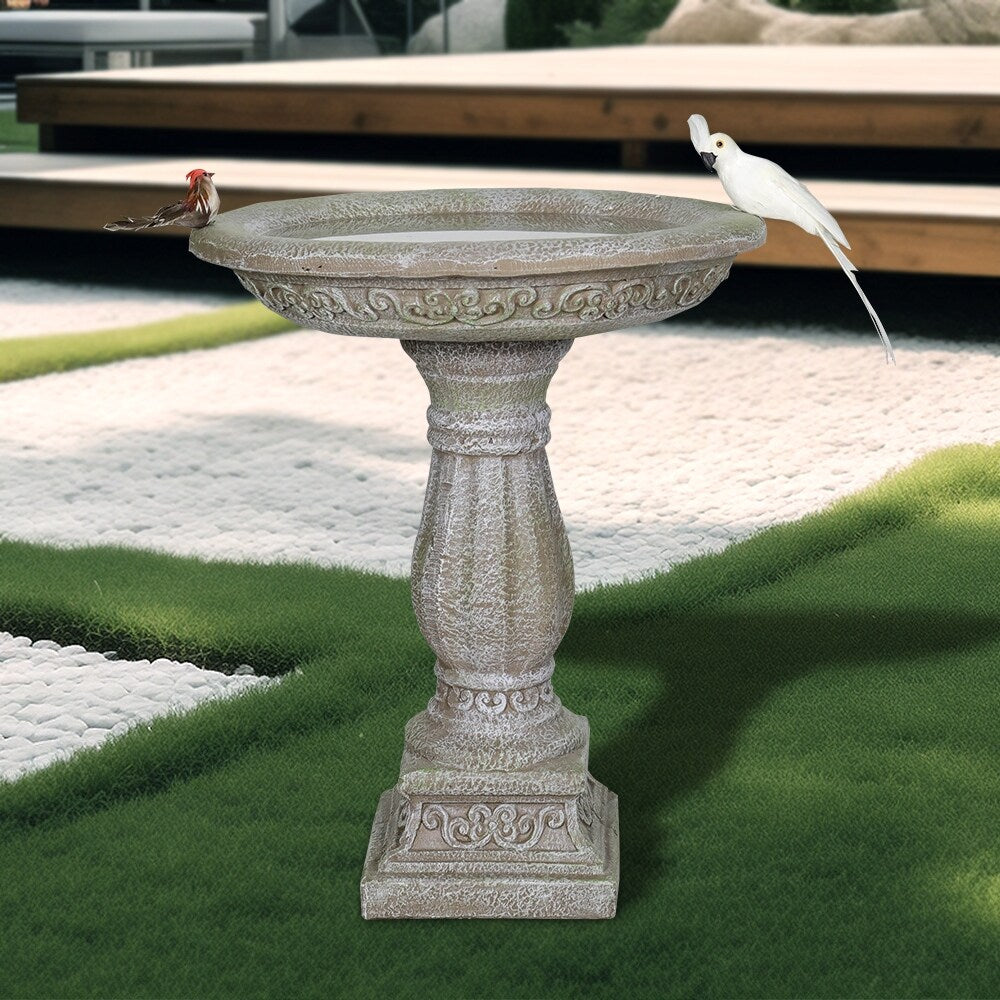 Antique Pedestal Bird Bath, Concrete Bird Baths for Garden Yard Decor