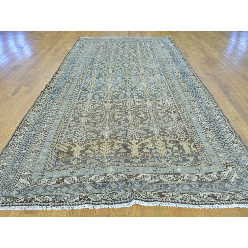 Antique Persian Bakhtiar Handmade Gallery Size Rug - Multi